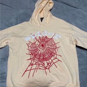 Cream & Red Sp5der Hoodie